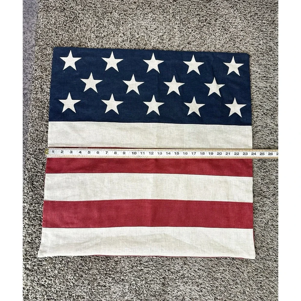 2 Pottery Barn American Flag Pillow Covers 24